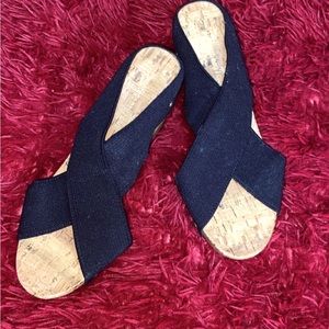 Montego Bay Club slip-on wedge heels, size 9